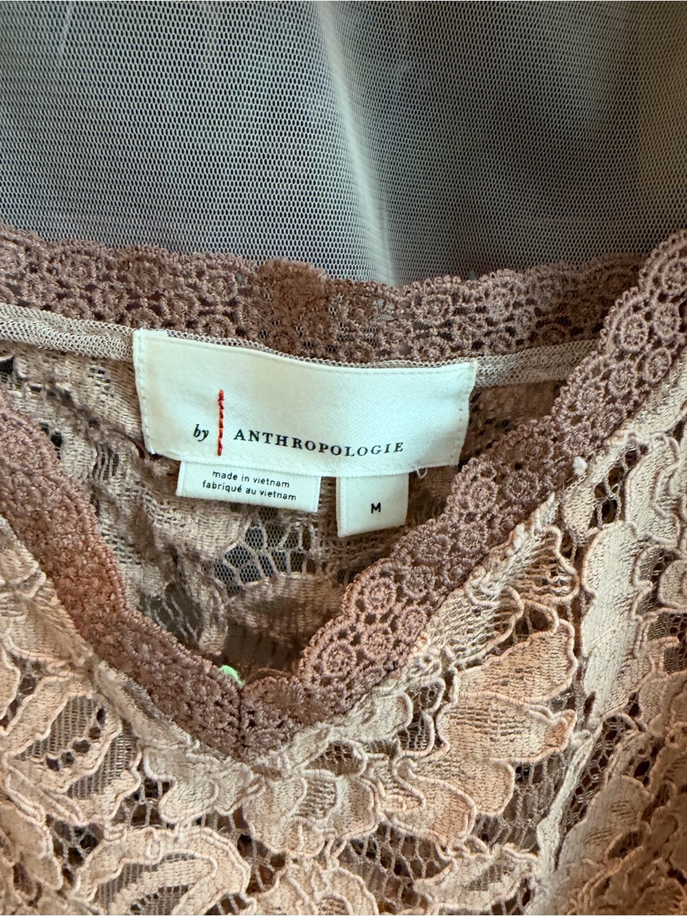Anthropologie Sheer Lace Flutter Top — Blush Pink - Picture 5 of 11
